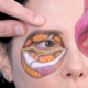 Anatomy illustration showing how the brow, upper eyelid, muscle, and fat work together to create hooded eyes.